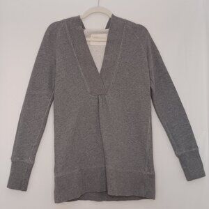 Women's Ann Taylor Gray Hoodie Pullover 100% Cotton Size Small